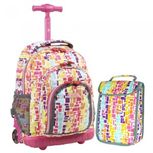 Shop J World Lollipop Kid's Lightning Wheel Rolling Backpack With Lunch Bag